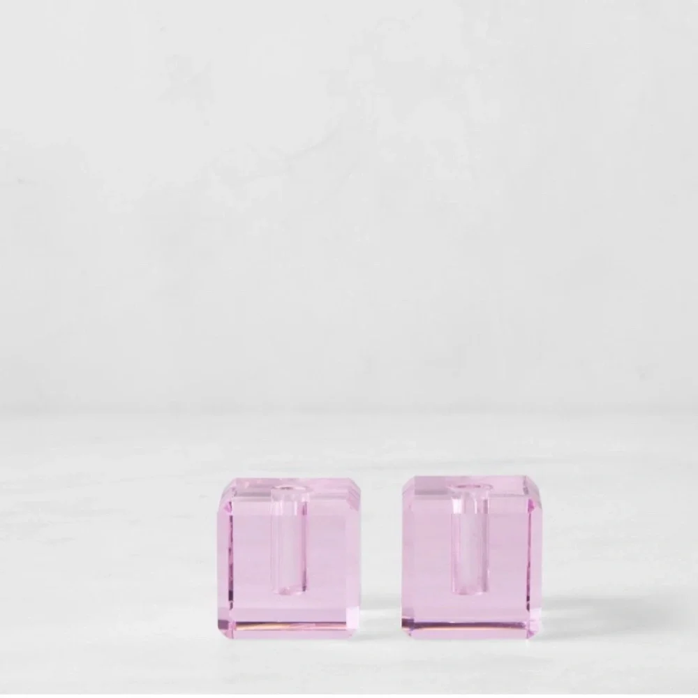 NITB Williams & Sonoma Crystal Tiny Taper Holders, Set of 2